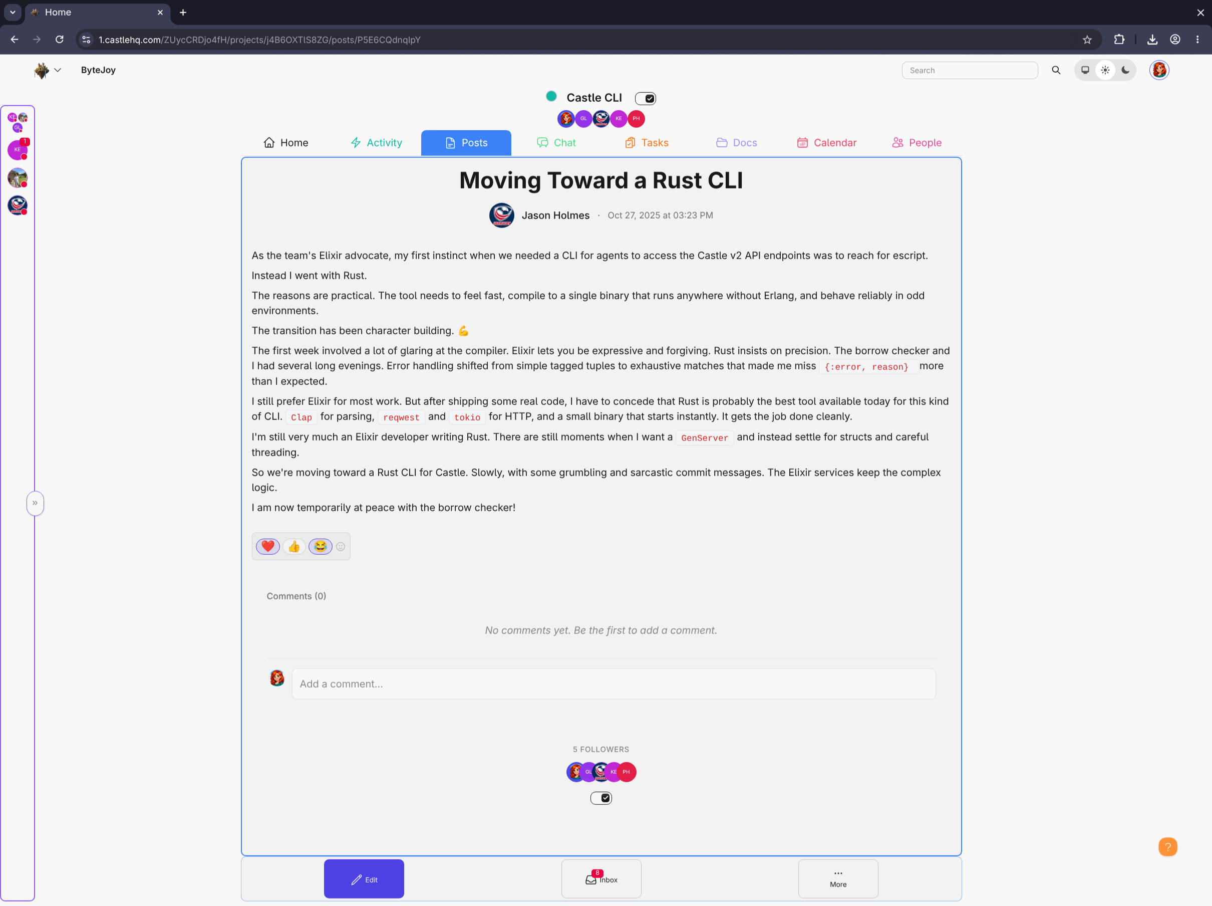 Posts screenshot